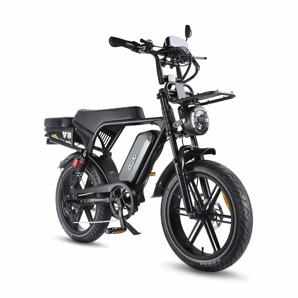 OUXI V8 Ultra - Zwart voorkant fatbike